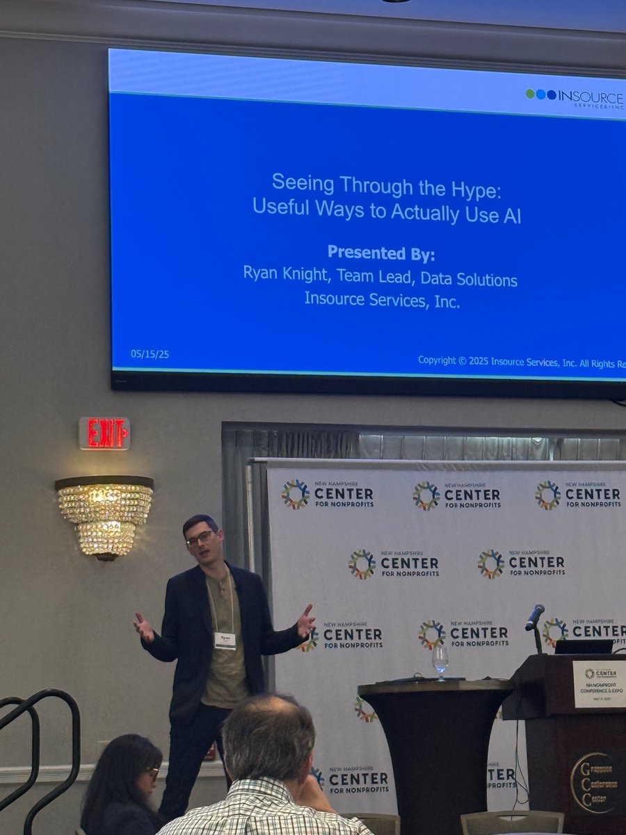 Insource Services (@insourcesvcs) on Twitter photo Yesterday, we had a wonderful day connecting with nonprofit professionals at the <a href="/nhnonprofits/">NH Center for #NPs</a> Conference & Expo. Ryan Knight, our Team Lead, Data Solutions, was thrilled to present "Seeing Through the AI Hype: Useful Ways to Use AI."#NHNonprofits #NonprofitLeadership Yesterday, we had a wonderful day connecting with nonprofit professionals at the <a href="/nhnonprofits/">NH Center for #NPs</a> Conference & Expo. Ryan Knight, our Team Lead, Data Solutions, was thrilled to present "Seeing Through the AI Hype: Useful Ways to Use AI."#NHNonprofits #NonprofitLeadership