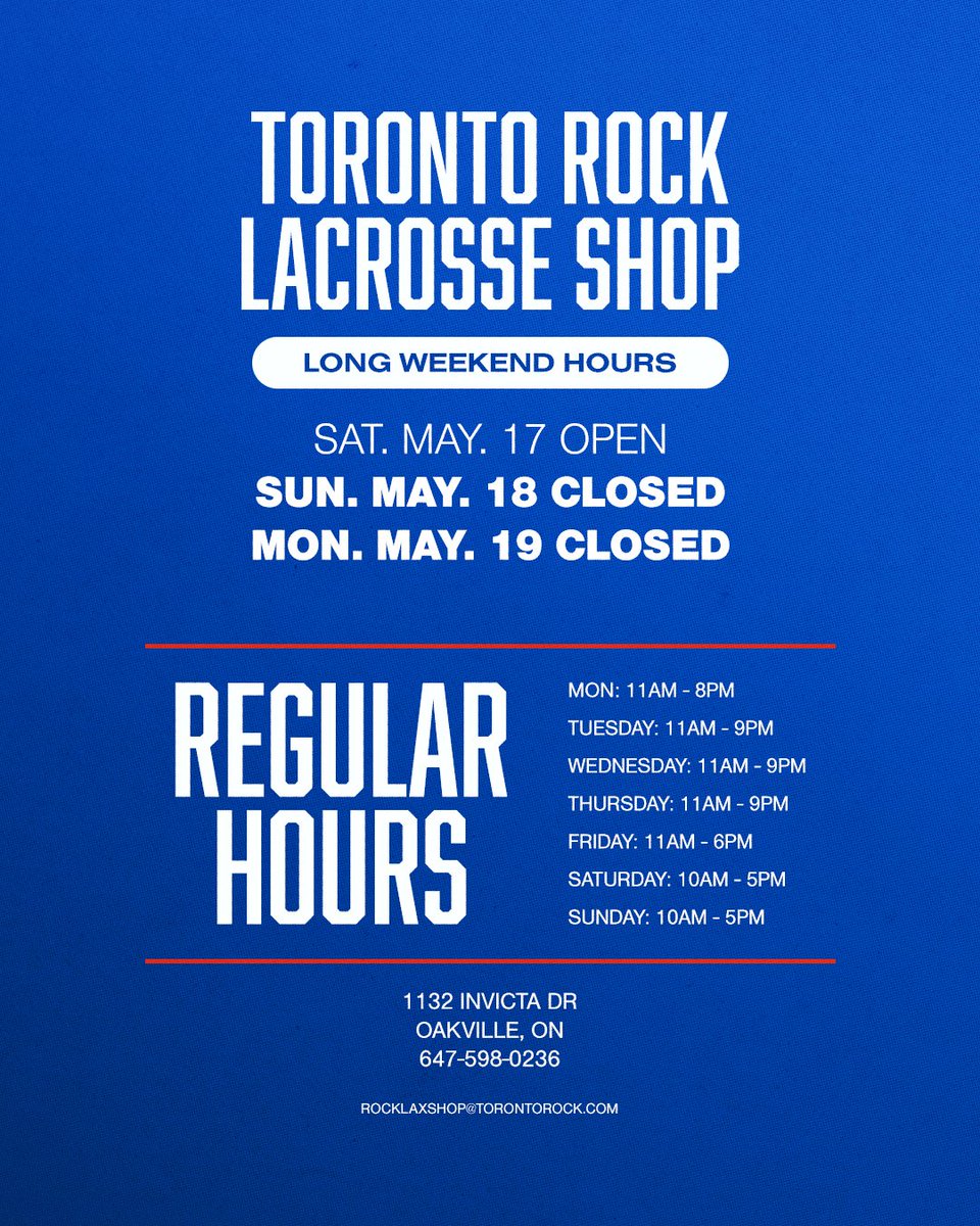 We're open today and tomorrow but closed Sunday and Monday for the Victoria Day holiday. We hope everyone has a fun &amp; safe long weekend!