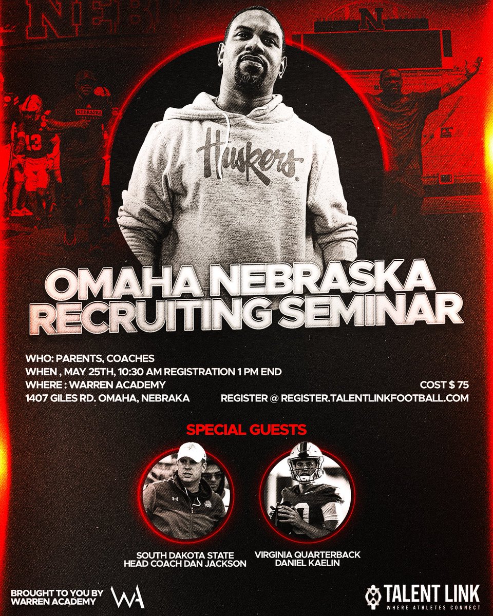 Omar Hales (@omeezi_) on Twitter photo This is a must-show moment for parents.
Camp season is here, the recruiting landscape is changing fast. If you want to help your athlete get to the next level, now’s the time to get informed and take action. Register.talentlinkfootball.com
Spots are limited — sign up today. <a href="/NeRedWolves/">NE Red Wolves Co.</a> This is a must-show moment for parents.
Camp season is here, the recruiting landscape is changing fast. If you want to help your athlete get to the next level, now’s the time to get informed and take action. Register.talentlinkfootball.com
Spots are limited — sign up today. <a href="/NeRedWolves/">NE Red Wolves Co.</a>