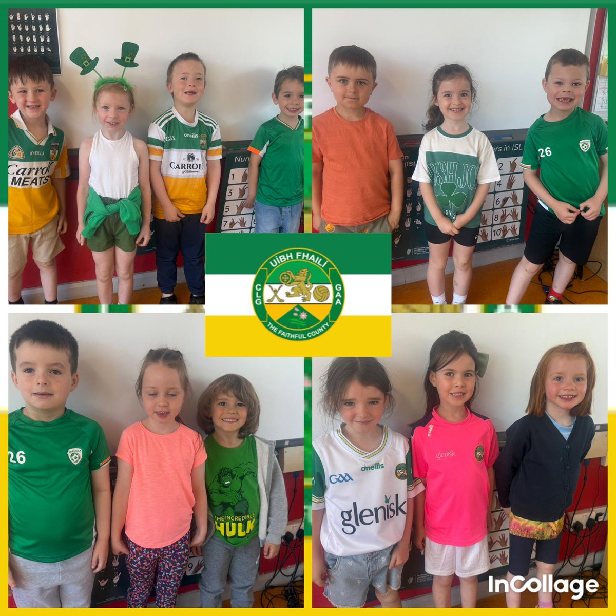 GeashillNS's tweet photo. Lots of support for @Offaly_GAA in Geashill today. Best of luck to the minor footballers on Monday. @offalyschoolGAA #UíbhFhailíAbú https://t.co/eSAIee29tj