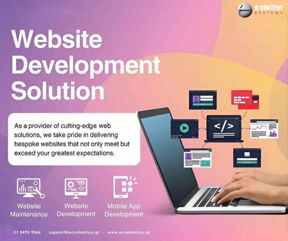 EcontentSystem's tweet image. Στην Econtent Systems δημιουργούμε tailor-made ιστοσελίδες και mobile εφαρμογές που συνδυάζουν τεχνολογία, αισθητική και απόδοση.Ππροσφέρουμε ολοκληρωμένες υπηρεσίες για την online παρουσία σου.#Econtent_Systems #websites #eshops #digitalmarketing #technicalsupport #mobileapps