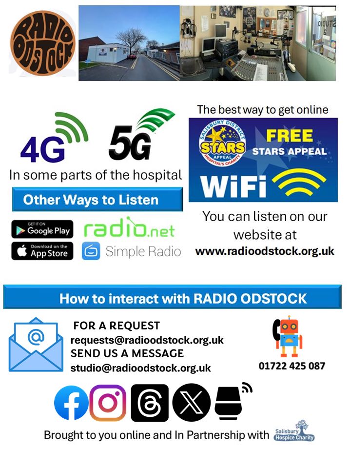 Radio Odstock www.radioodstock.org.uk (@odstockradio) on Twitter photo How to listen to us whether you're in <a href="/SalisburyNHS/">Salisbury Hospital</a>, <a href="/SalisburySHC/">Salisbury Hospice</a> or anywhere else in the world!
#salisbury #hospitalradio #communityradio How to listen to us whether you're in <a href="/SalisburyNHS/">Salisbury Hospital</a>, <a href="/SalisburySHC/">Salisbury Hospice</a> or anywhere else in the world!
#salisbury #hospitalradio #communityradio
