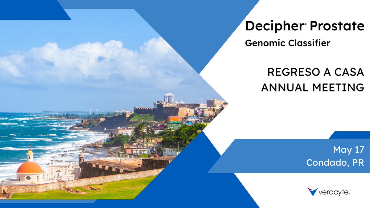 Decipher by Veracyte (@decipher_vcyt) on Twitter photo We will be attending the Regreso A Casa meeting, in Condado, PR, on May 17! If you're here, stop by our booth and speak with our team to learn how #DecipherProstate Genomic Classifier by <a href="/Veracyte/">Veracyte, Inc.</a> can help provide clarity & confidence for treatment planning. #UrologicCancer We will be attending the Regreso A Casa meeting, in Condado, PR, on May 17! If you're here, stop by our booth and speak with our team to learn how #DecipherProstate Genomic Classifier by <a href="/Veracyte/">Veracyte, Inc.</a> can help provide clarity & confidence for treatment planning. #UrologicCancer