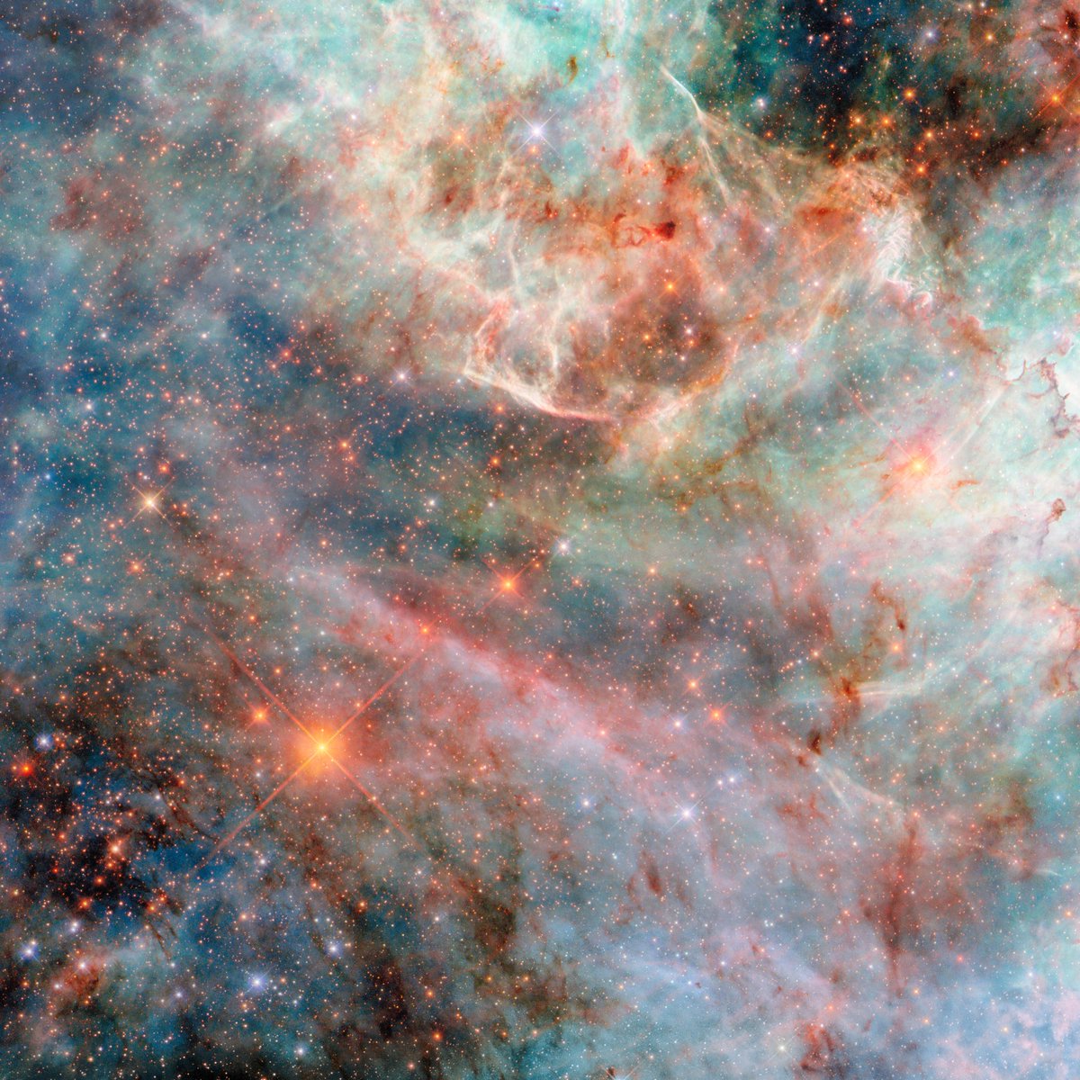 A cosmic cloudscape ☁️

This week's new #HubbleFriday image takes a look into one of our Milky Way's neighbors, the Large Magellanic Cloud.

Located 160,000 light-years away, it's the largest of the Milky Way’s many small satellite galaxies: go.nasa.gov/3GShk8b