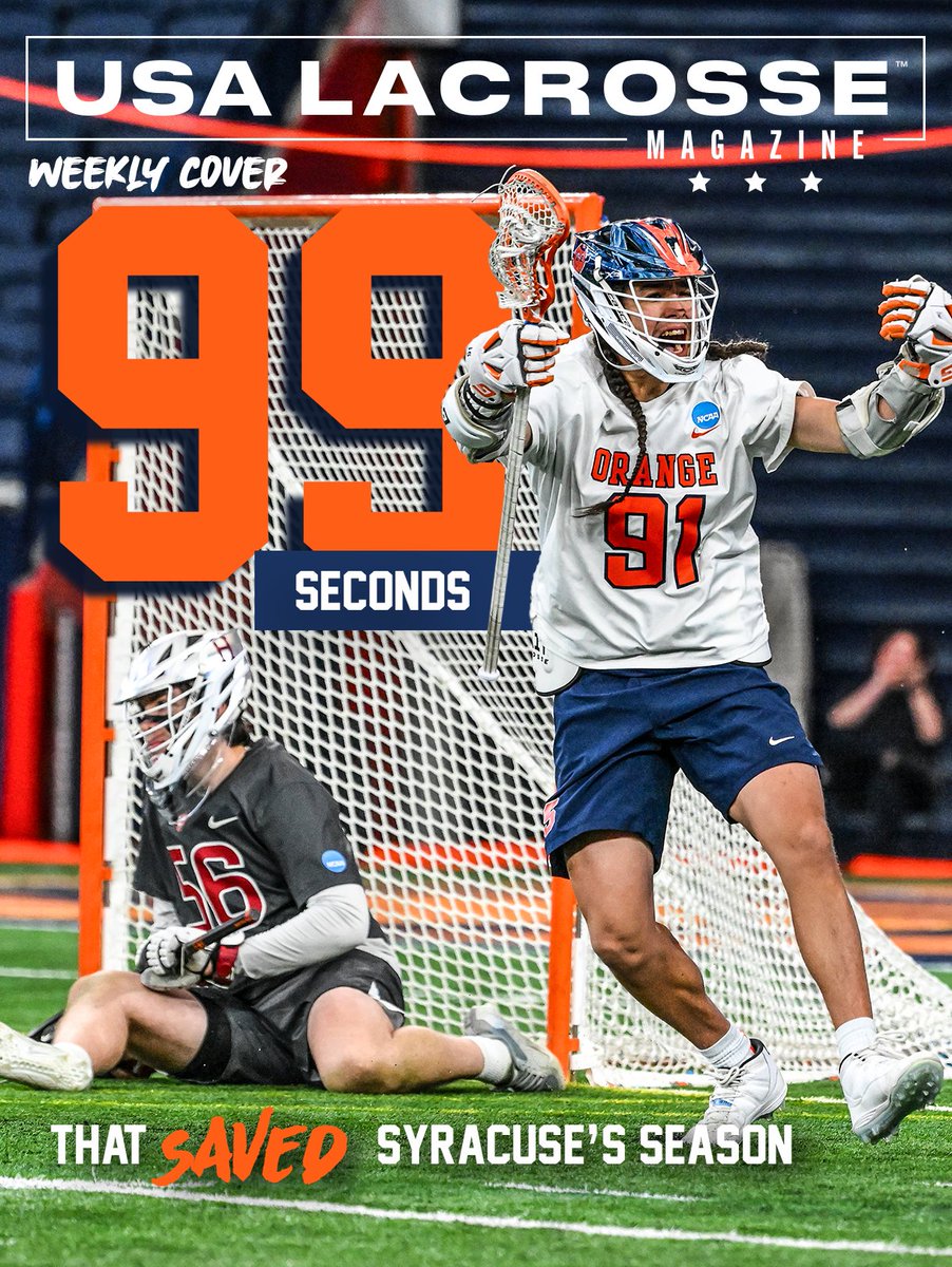 USALMag's tweet photo. 𝟵𝟵 𝗦𝗘𝗖𝗢𝗡𝗗𝗦 ⏱️

@CuseMLAX was on the brink of defeat. Then, an electric comeback spanning 99 seconds added another chapter to the history of the Dome.

@D1scourse tells the story of how it all happened. Read it here 👉 https://t.co/91afMaPNwV https://t.co/LLuHlHegco