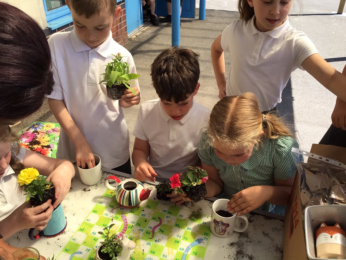 We have had lots of fun planting our Funky Planters ready for The Gates Green Fest next week!