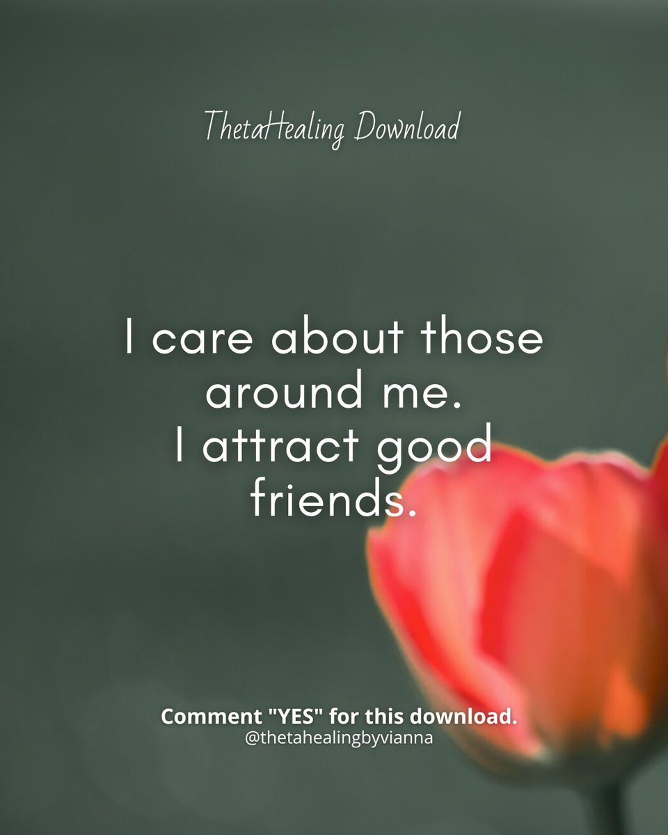 I care about those around me. I attract good friends. Comment "YES" to receive this download.
.
.
.
#thetahealing #thetahealingdownloads #thetahealingbyviannastibal