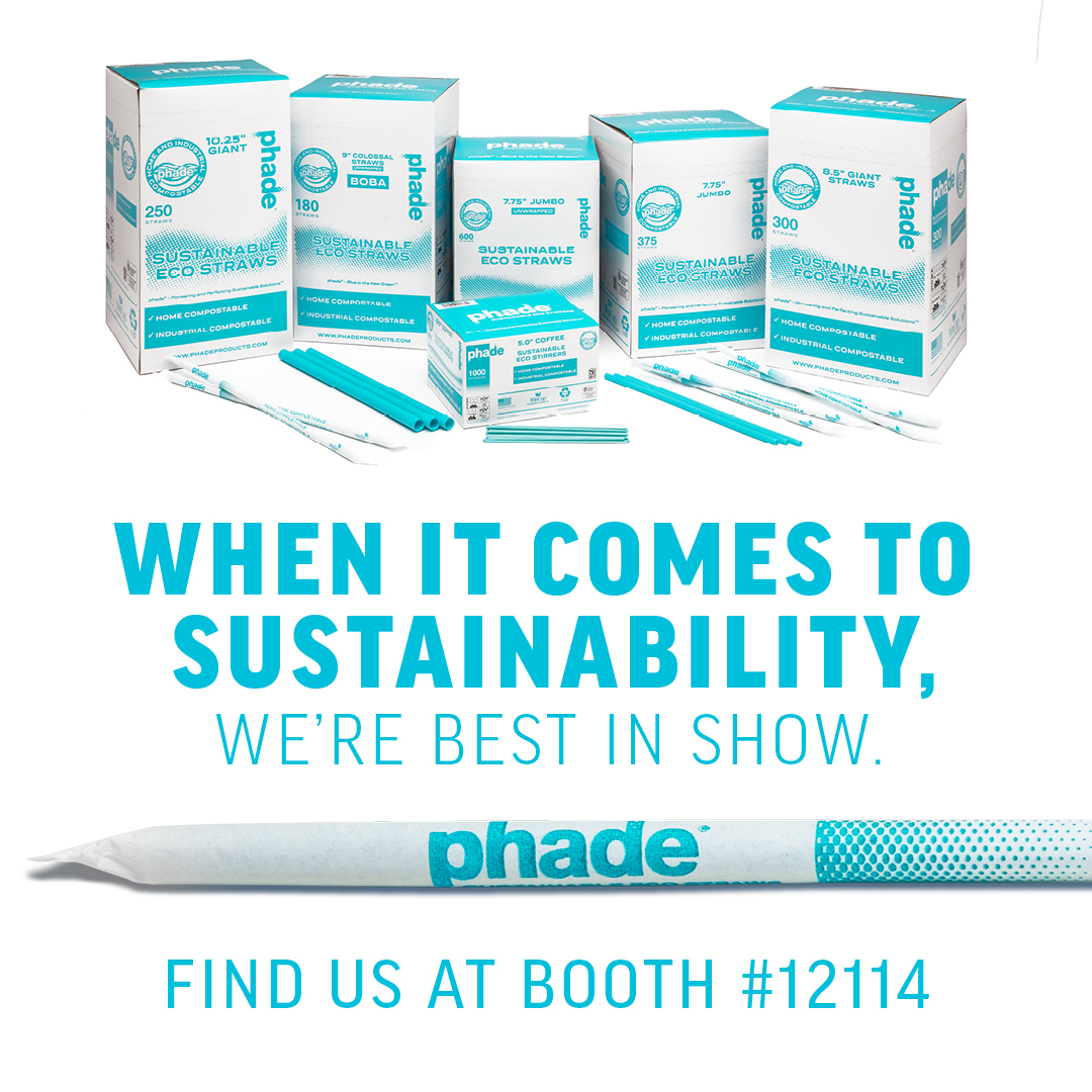 phadeStraws's tweet image. Headed to the National Restaurant Association Show May 17-20? Visit phade at Booth #12114 to check out our breakthrough products made with marine biodegradable and home and industrial compostable PHA. #phadebluestraws #blueisthenewgreen #2025restaurantshow