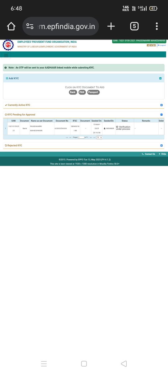MJitendrachary's tweet photo. @socialepfo @mygovindia @PMOIndia @LabourMinistry @mansukhmandviya @ShobhaBJP @PIB_India @MIB_India Verification under process https://t.co/cMX2ZynOyF