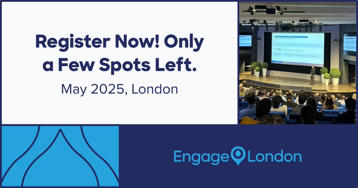 Engage London is next week! Don’t miss these sessions: 

✨ The Open Kitchen with Jennifer Griffin Smith &amp; Jim Shaw
✨ Innovation Showcase 
✨ Industry and Customer Keynotes with Paul Roetzer, Nespresso, Trussell, and Arriva UK Trains

Register now: acquia.com/engage/london-…