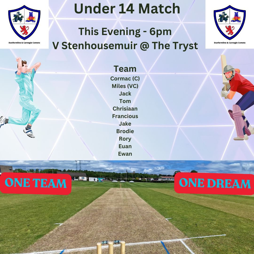 Team for tonight vs <a href="/StennyJnCricket/">Stenhousemuir Junior Cricket Club</a>