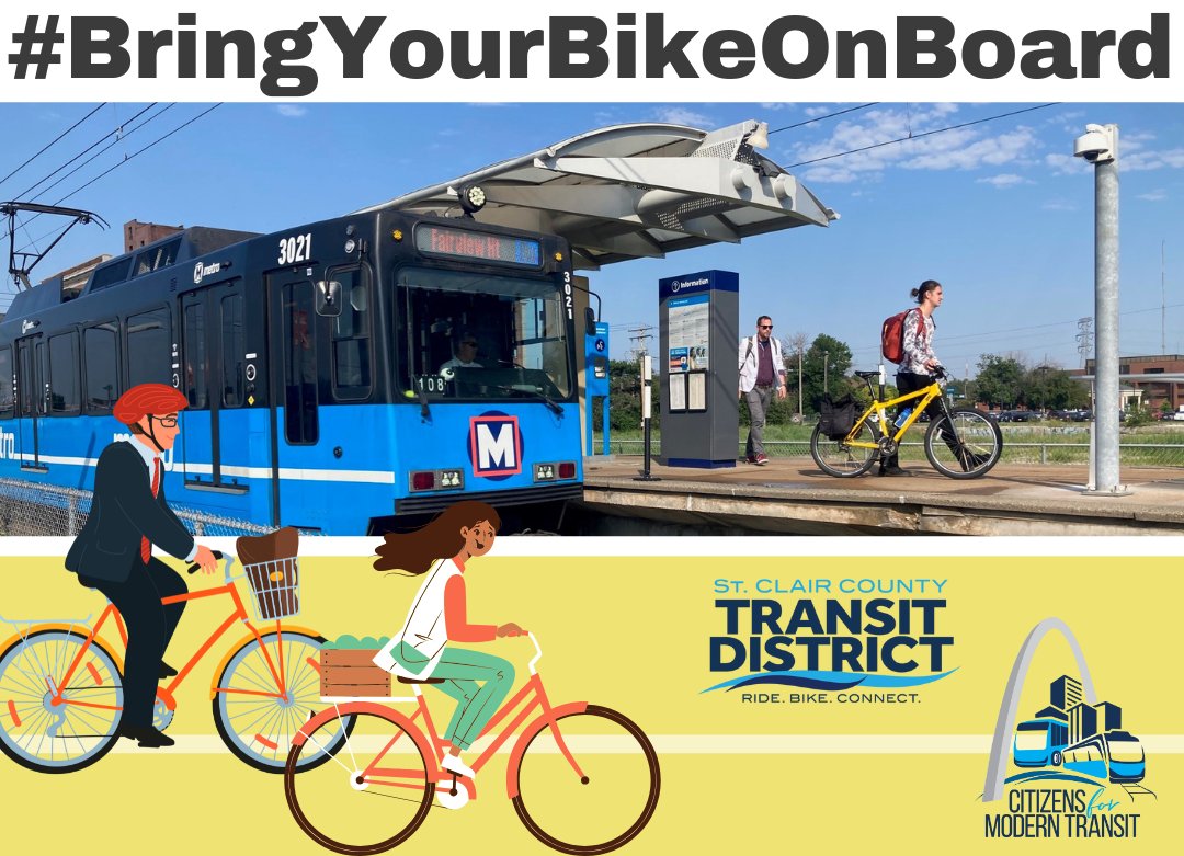 CMT St. Louis (@cmt_stl) on Twitter photo National Bike to Work Week is coming to a close this weekend but you still have time to #BringYourBikeOnBoard this weekend! Check out an area trail like <a href="/SCCTransit/">St. Clair County Transit District</a>’s MetroBikeLink or <a href="/GreatRiversSTL/">GreatRivers Greenway</a>- many are accessible via transit: tinyurl.com/5xrmsr5h National Bike to Work Week is coming to a close this weekend but you still have time to #BringYourBikeOnBoard this weekend! Check out an area trail like <a href="/SCCTransit/">St. Clair County Transit District</a>’s MetroBikeLink or <a href="/GreatRiversSTL/">GreatRivers Greenway</a>- many are accessible via transit: tinyurl.com/5xrmsr5h