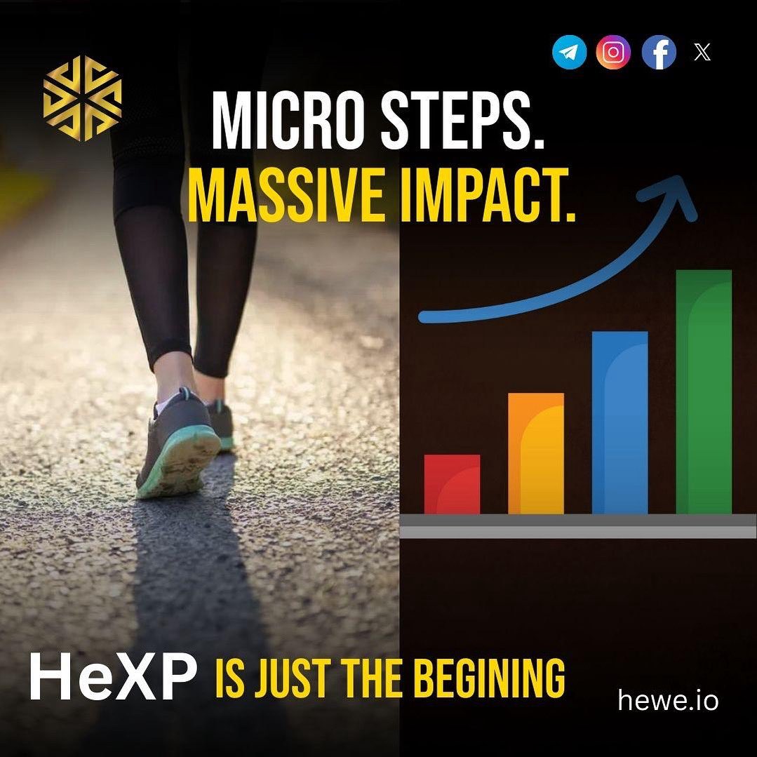 heweofficial's tweet image. Every step earns. Every step builds.

Start small with HeXP, grow big with real progress.
Your journey to health and wealth begins here.

#MicroStepsBigImpact #HeXP #EarnWhileYouMove #HeWeApp #DigitalFitness #WealthThroughMovement #DailyMotivation #MoveAndEarn #HeWeJourney