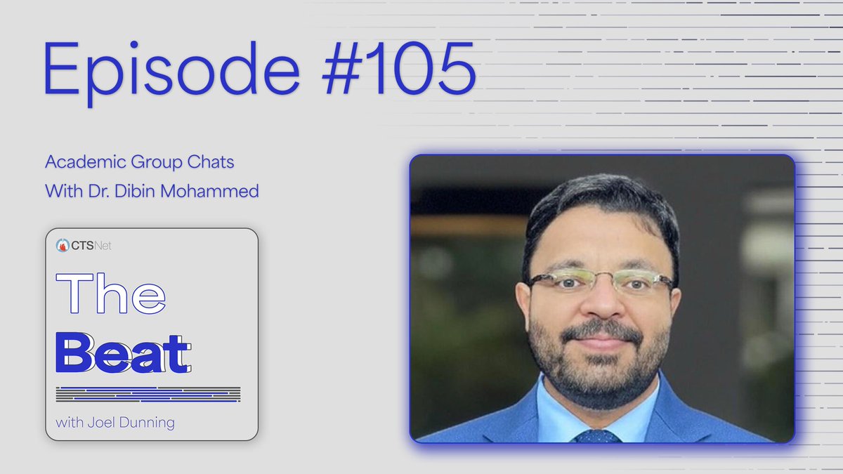CTSNet (@ctsnetorg) on Twitter photo In this episode of The Beat, CTSNet EIC <a href="/joeldunning/">Thoracic Surgeon - Joel Dunning</a> speaks with <a href="/DibinMohammed/">Dibin Mohammed</a> about his WhatsApp group, Young CVTS Surgeons Kerala.
Don’t forget that a new episode of The Beat is posted every Thursday on CTSNet!
#thebeat #podcast #weekly
🎧 📺 ow.ly/Ppex50VTrUB In this episode of The Beat, CTSNet EIC <a href="/joeldunning/">Thoracic Surgeon - Joel Dunning</a> speaks with <a href="/DibinMohammed/">Dibin Mohammed</a> about his WhatsApp group, Young CVTS Surgeons Kerala.
Don’t forget that a new episode of The Beat is posted every Thursday on CTSNet!
#thebeat #podcast #weekly
🎧 📺 ow.ly/Ppex50VTrUB