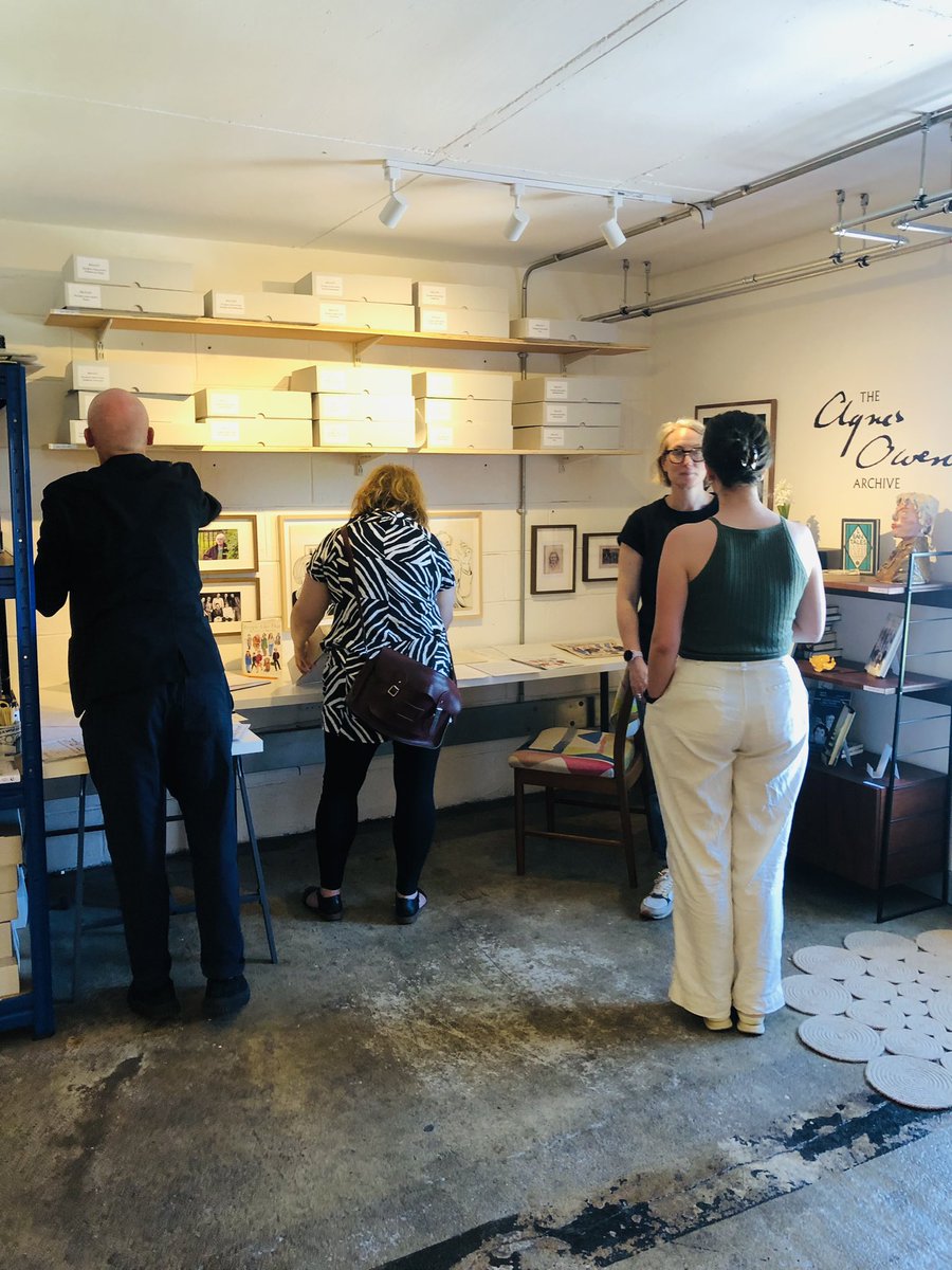 AOwensArchive's tweet image. A lovely tour today including Arts Development Office at West Dunbartonshire Council Maeve Dixon, who was responsible for programming our Agnes talk for International Women’s Day earlier this year, and Shirley Howlitt who invited Agnes to deliver literacy sessions at Maryhill.