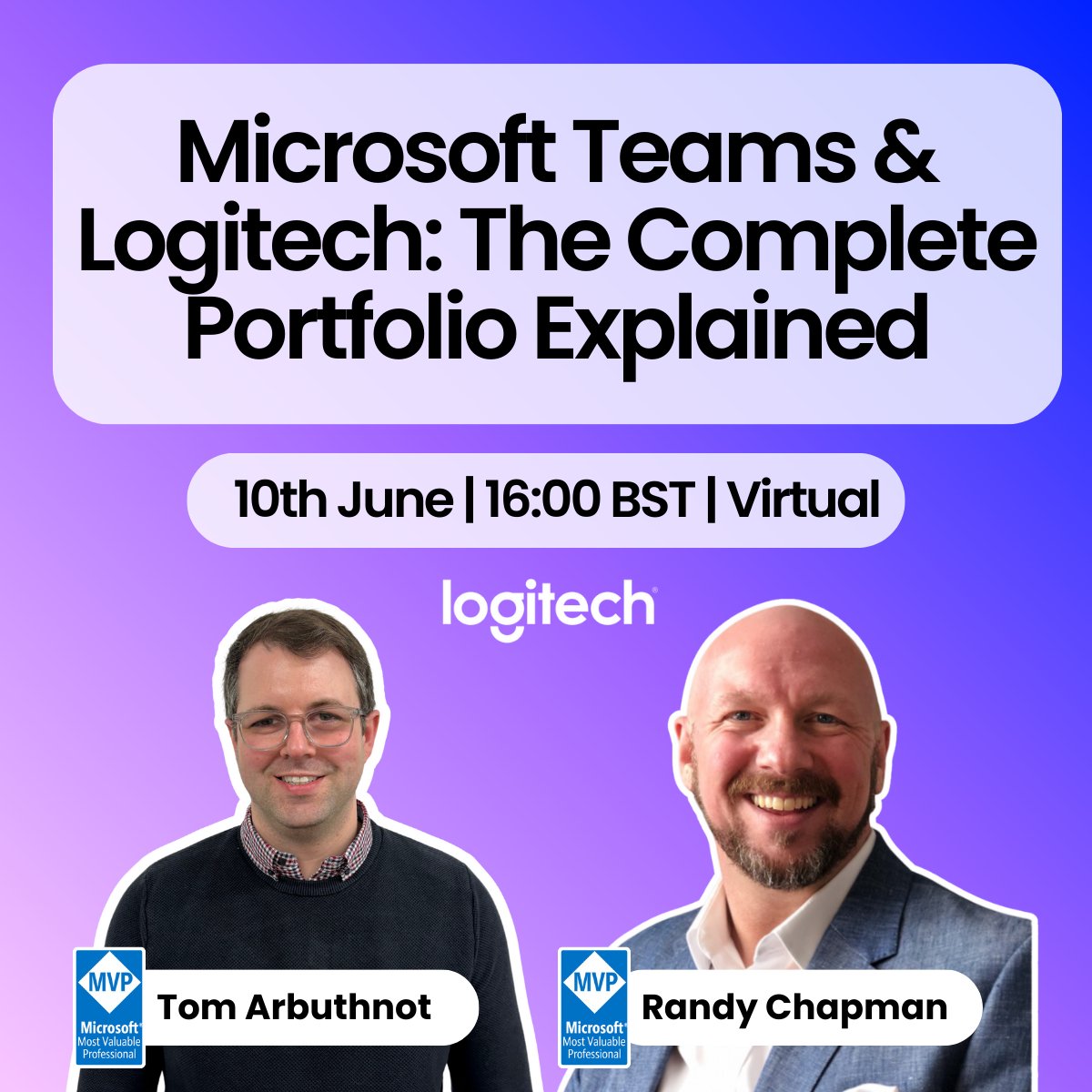Empowering.Cloud (@empoweringcloud) on Twitter photo Sign-up for <a href="/LogitechBiz/">Logitech for Business</a>' upcoming webinar with MVPs <a href="/tomarbuthnot/">Tom Arbuthnot</a> and <a href="/randychapman/">Randy Chapman</a> for a complete look at the Logitech portfolio of solutions and where they can add value to customers using #MicrosoftTeams.
10th June | 16:00 BST
Sign-Up: events.teams.microsoft.com/event/3453f1a1⦠Sign-up for <a href="/LogitechBiz/">Logitech for Business</a>' upcoming webinar with MVPs <a href="/tomarbuthnot/">Tom Arbuthnot</a> and <a href="/randychapman/">Randy Chapman</a> for a complete look at the Logitech portfolio of solutions and where they can add value to customers using #MicrosoftTeams.
10th June | 16:00 BST
Sign-Up: events.teams.microsoft.com/event/3453f1a1ā¦