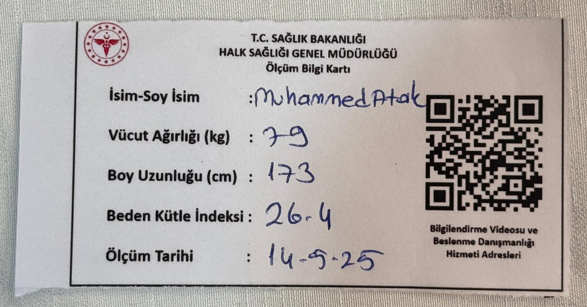 <a href="/droacikgoz/">Osman AÇIKGÖZ</a> <a href="/memindemirkoltr/">Doç. Dr. Muhammed Emin DEMiRKOL</a> <a href="/EmrahCeviz/">Emrah CEVİZ</a> <a href="/drmemisoglu/">Prof. Dr. Kemal Memişoğlu</a> Değerli <a href="/droacikgoz/">Osman AÇIKGÖZ</a> ,
Kıymetli G. Müdürümüz <a href="/memindemirkoltr/">Doç. Dr. Muhammed Emin DEMiRKOL</a> ve ekibinin öncülüğünde bu farkındalık çalışması bize de iyi geldi.
Ben de fit olduğumu düşünüyordum ama biraz fazlamız varmış 🙈

Artık hareket 🏃🏻‍♂️zamanı.
Sevgili Genel Müdürüm <a href="/enes_efendioglu/">Dr. Enes Efendioğlu</a> gençlik ne durumda acaba?