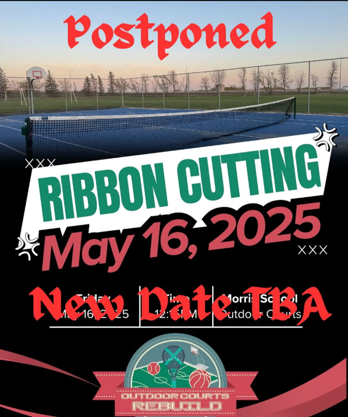 MorrisMultiPlex's tweet image. Due to the inclement weather, the ribbon cutting ceremony scheduled for today will be postponed. Stay tuned for a sunnier day to open the courts on a more positive note.