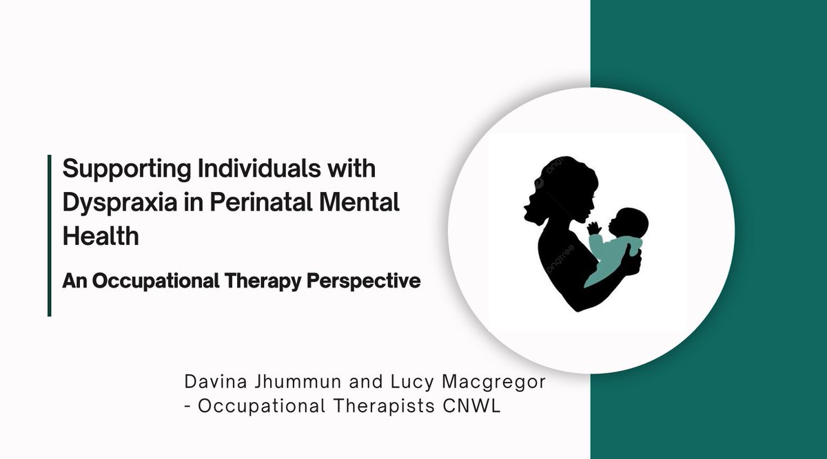 RCPsych CCQI (@rcpsychccqi) on Twitter photo For our penultimate talk of the day, Davina Jhummun and Lucy McGregor, Occupational Therapists from <a href="/CNWLNHS/">CNWL NHS FT</a>, delivered a great talk on an Occupational Therapy perspective on supporting individuals with #Dyspraxia in #PerinatalMentalHealth.
#PQN_Neurodivergence For our penultimate talk of the day, Davina Jhummun and Lucy McGregor, Occupational Therapists from <a href="/CNWLNHS/">CNWL NHS FT</a>, delivered a great talk on an Occupational Therapy perspective on supporting individuals with #Dyspraxia in #PerinatalMentalHealth.
#PQN_Neurodivergence