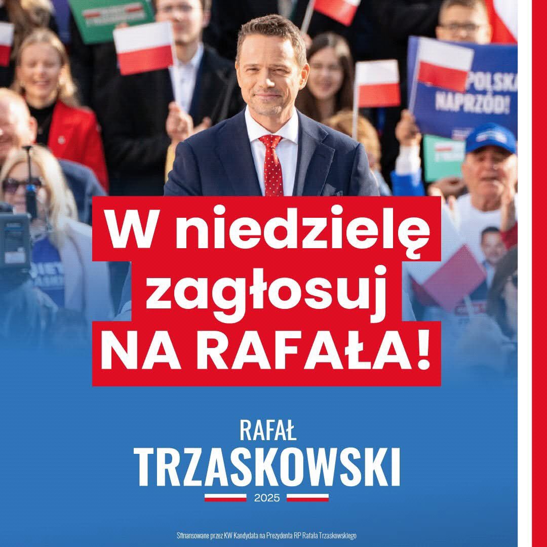 W niedzielę wybory. W niedzielę z pełnym przekonaniem oddam głos na porządnego, uczciwego człowieka, który będzie dobrym Prezydentem RP. 
#Trzaskowski2025