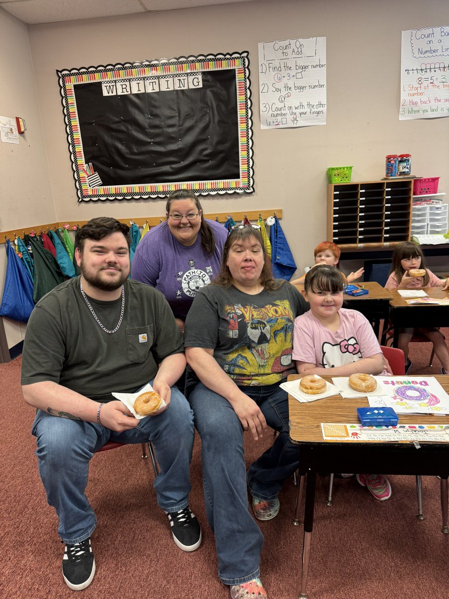 Our annual Donuts with Grown-ups event started our Path to Purple Friday. We enjoyed completing literacy activities with our families and getting them registered for the next school year. 🩷🍩