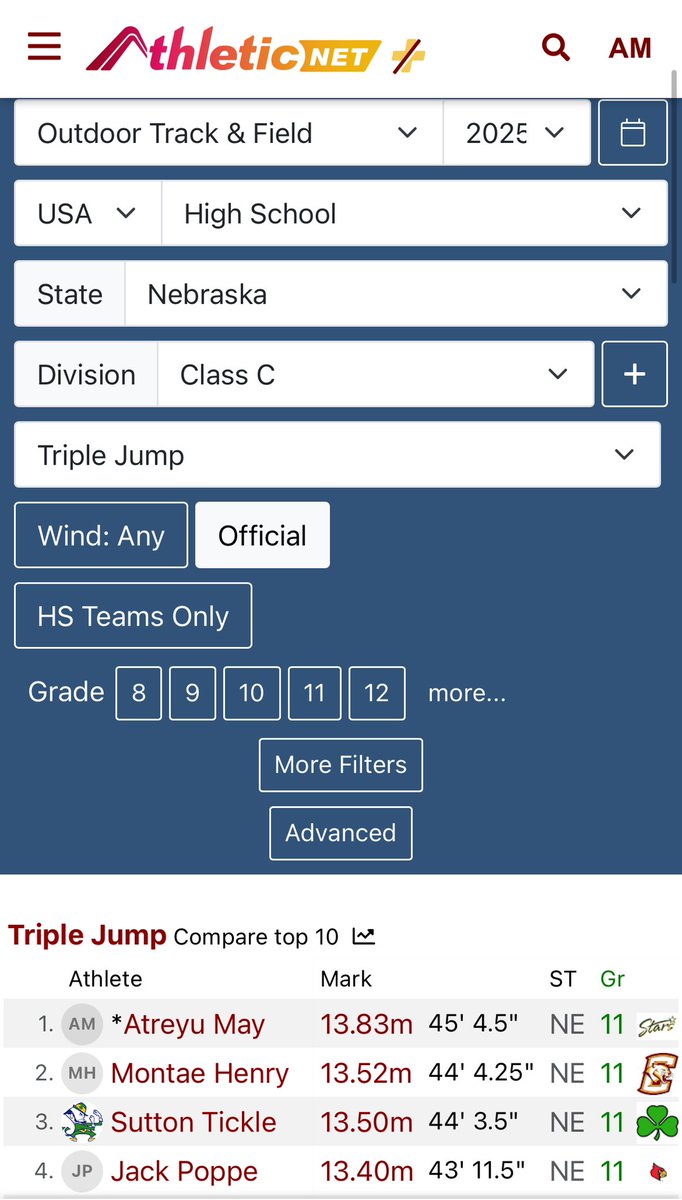 TreyRMay's tweet image. Burke Bound💥
New Triple Jump School Record🏆
45’ 4 1/2”✨
1st Class C
12th All-Class
New 400 PR
51.99🌪️
@KC_track @KCStarsFootball