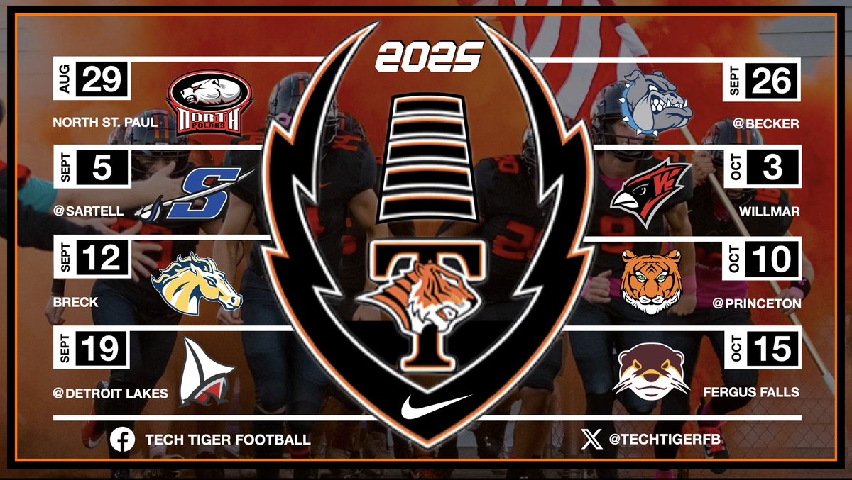 St. Cloud Tech Tigers Football (@techtigerfb) on Twitter photo ‼️‼️2025 SCHEDULE‼️‼️
Our move to Class AAAA Football looks to rekindle some old rivalries and create some new ones. Go Tigers! #efforthabit #tradition <a href="/ISD742/">St.CloudAreaSchools</a> <a href="/tech_activities/">stcloudtechactivities</a> ‼️‼️2025 SCHEDULE‼️‼️
Our move to Class AAAA Football looks to rekindle some old rivalries and create some new ones. Go Tigers! #efforthabit #tradition <a href="/ISD742/">St.CloudAreaSchools</a> <a href="/tech_activities/">stcloudtechactivities</a>