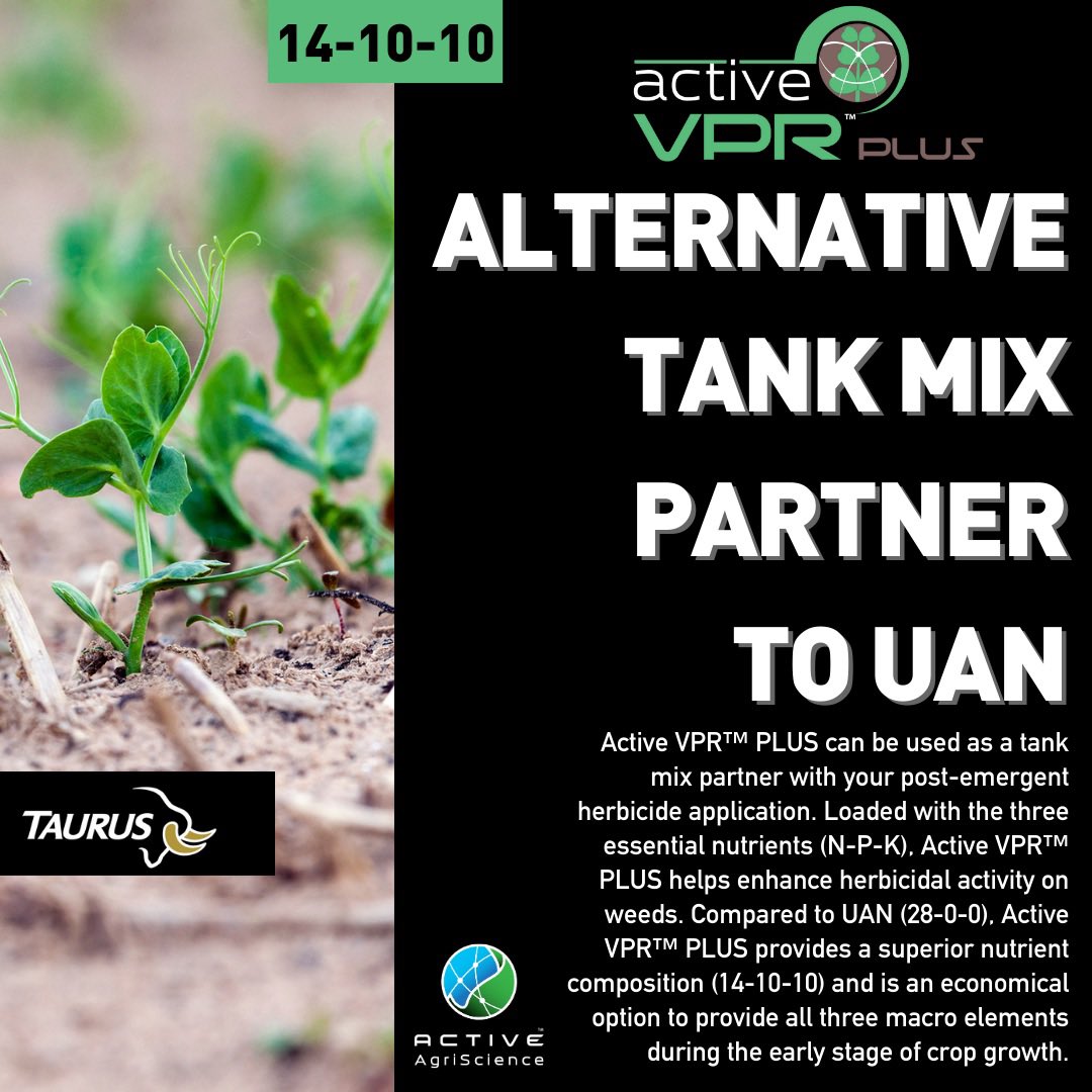 Loaded with the three essential nutrients (N–P–K), Active VPR™ PLUS helps enhance herbicidal activity on weeds. Compared to UAN (28-0-0), Active VPR™ PLUS provides a superior nutrient composition (14-10-10) and is an economical option to provide all three macro elements during