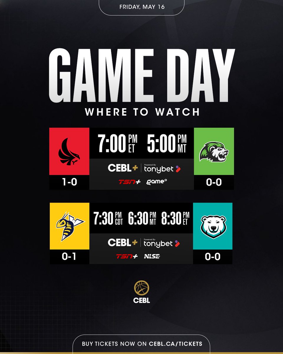 We’ve got some Friday night hoops on deck 😆

The reigning champs, Niagara, hit home court to begin their title defence while Winnipeg tips off their season in what is set to be a packed house 🔥

📺 Catch the action tonight on TSN+, NLSE, Game+, and CEBL+ powered by Tonybet: