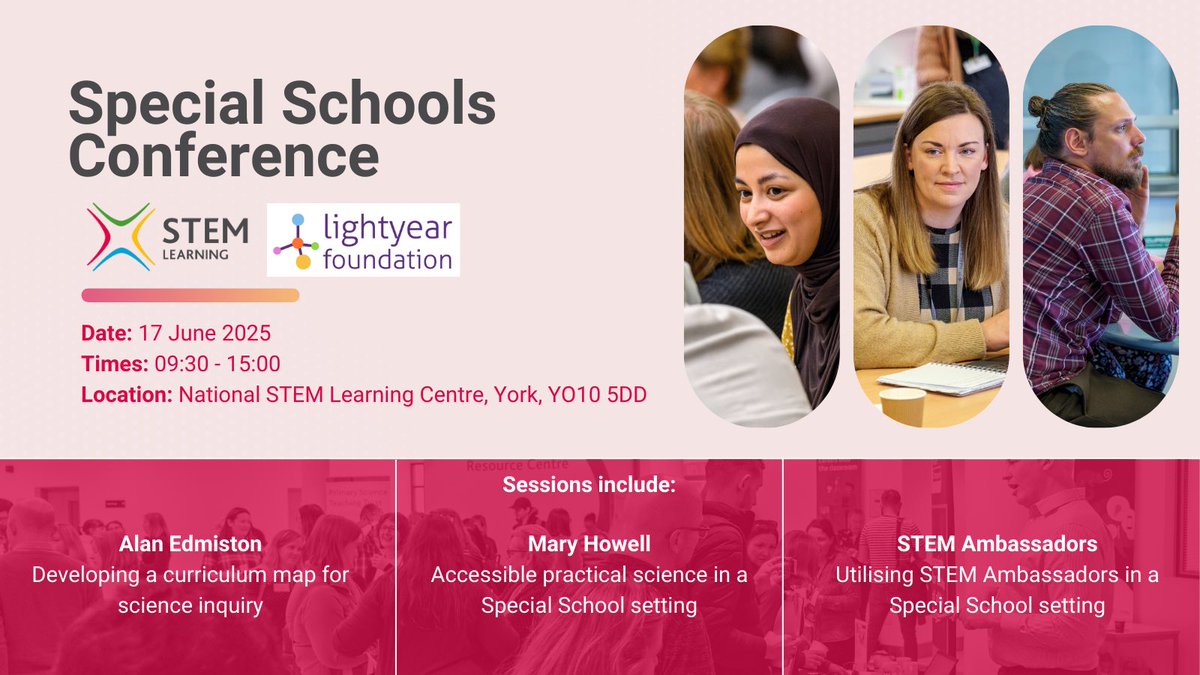 Just a month to go to our #STEMEducation conference for Special Schools and some exciting sessions and speakers planned. To book go to stem.org.uk/cpd/542682/ste…