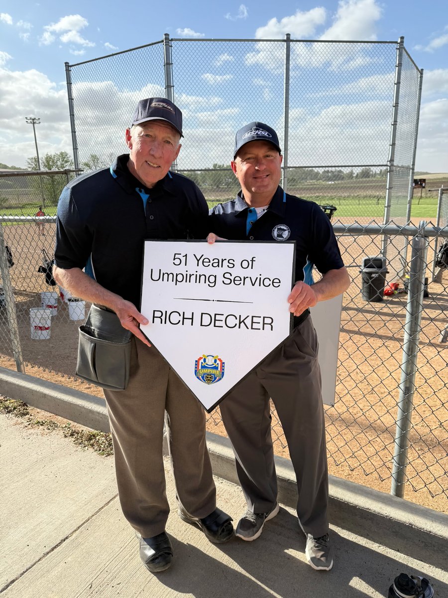 Rochester Area Officials (@raoamn) on Twitter photo After 51 years of umpiring — including 43 in the postseason — Rich Decker officiated his final regular season game on May 15, 2025. A true icon of coaching and officiating. Congrats, Rich!
<a href="/MSHSL_Officials/">MSHSL Officiating</a> <a href="/bj50johnson1/">MSHSL Region 1A</a> After 51 years of umpiring — including 43 in the postseason — Rich Decker officiated his final regular season game on May 15, 2025. A true icon of coaching and officiating. Congrats, Rich!
<a href="/MSHSL_Officials/">MSHSL Officiating</a> <a href="/bj50johnson1/">MSHSL Region 1A</a>