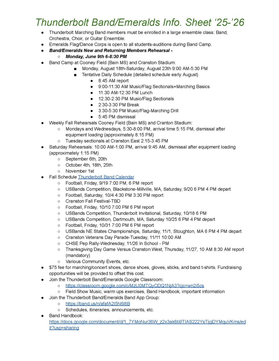 🎼🎺🥁🚩🎶Lots of opportunities for music involvement at CHSE! ¡Muchas oportunidades para participar en la música en CHSE!
Information sheet: ow.ly/bLOk50VTVz3
Google Classroom: ow.ly/FXOs50VTVzb