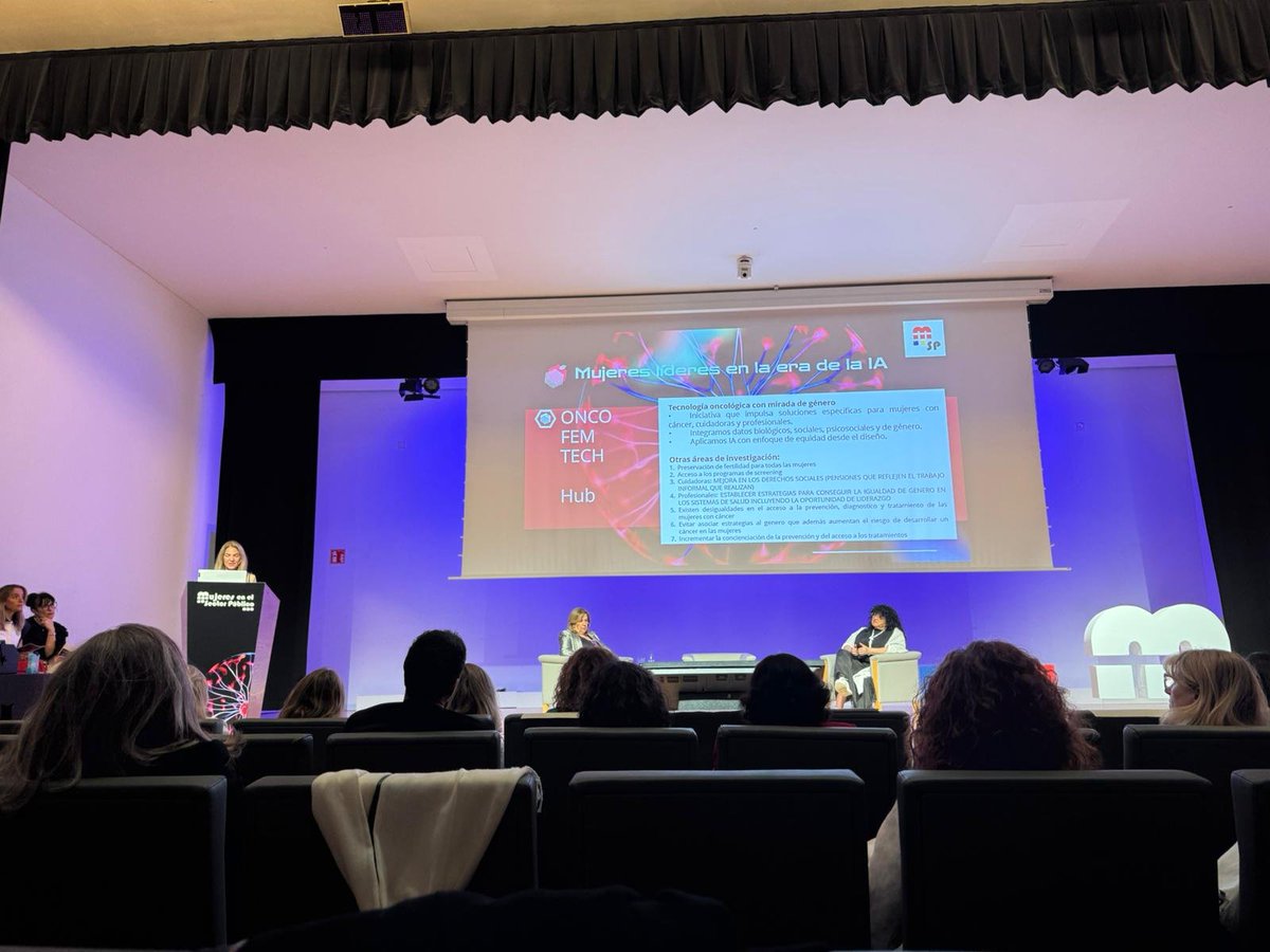 Presentamos ahora en el #CongresoMSP25 un ejemplo real de tecnología con mirada de género OncoFemtech Hub: oncofemtech.com
Un ejemplo inspirador que ayuda a reconocer cómo debemos llevar la perspectiva de género en todos los ámbitos de nuestro trabajo. #CongresoMSP25