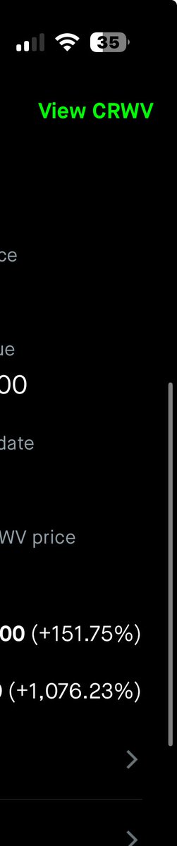 Been trying tell everyone this small float, great moat. Is the heart of AI, don’t miss out. Don’t be sidelined. 1000% $crwv