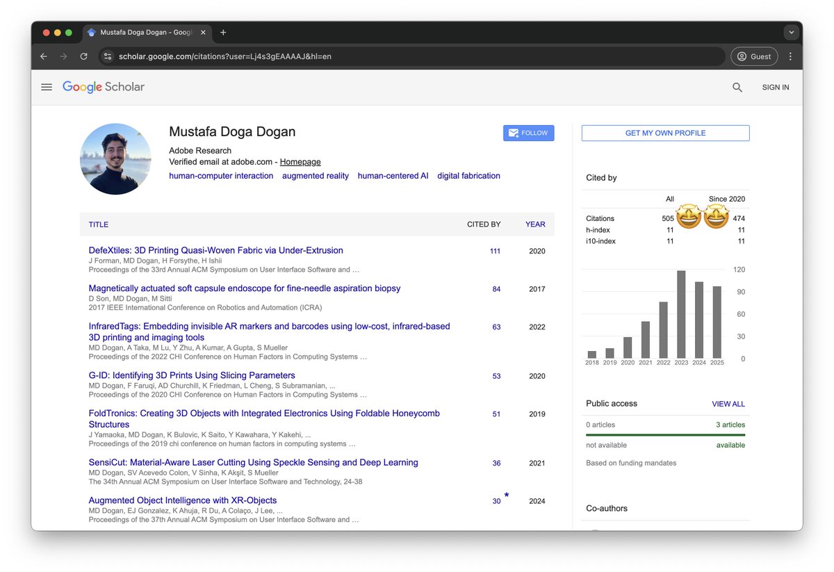 Just noticed I crossed 500 citations on Google Scholar 🥹📚 Grateful for everyone who's read, cited, or supported my work — thank you for letting me be a part of the conversation💛