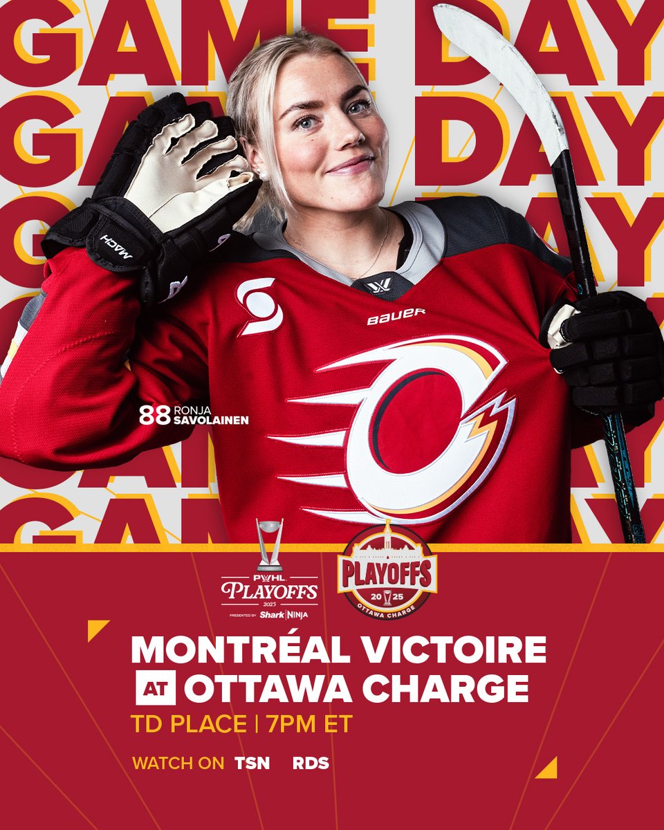 Good morning Ottawa...we heard there's a big game going on today or something??

🆚 <a href="/PWHL_Montreal/">Victoire de Montréal</a> 
📍 <a href="/TD_Place/">TD Place</a> 
⏰ 7:00pm ET
📺 <a href="/TSN_Sports/">TSN</a> | <a href="/RDSca/">RDS</a> 
🎟️ bit.ly/4kk99jI

#SurgingAhead | #OTTvMTL