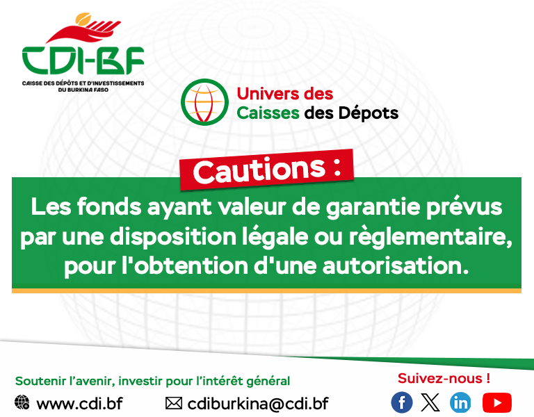 cdi_bf's tweet photo. 𝐂𝐚𝐮𝐭𝐢𝐨𝐧𝐬:les fonds ayant valeur de garantie prévus par une disposition légale ou règlementaire, pour l'obtention d'une autorisation.
𝐒𝐨𝐮𝐭𝐞𝐧𝐢𝐫 𝐥'𝐚𝐯𝐞𝐧𝐢𝐫, 𝐢𝐧𝐯𝐞𝐬𝐭𝐢𝐫 𝐩𝐨𝐮𝐫 𝐥'𝐢𝐧𝐭𝐞́𝐫𝐞̂𝐭 𝐠𝐞́𝐧𝐞́𝐫𝐚𝐥!
#CDIBF #Cautions https://t.co/SB9PRVJb7k