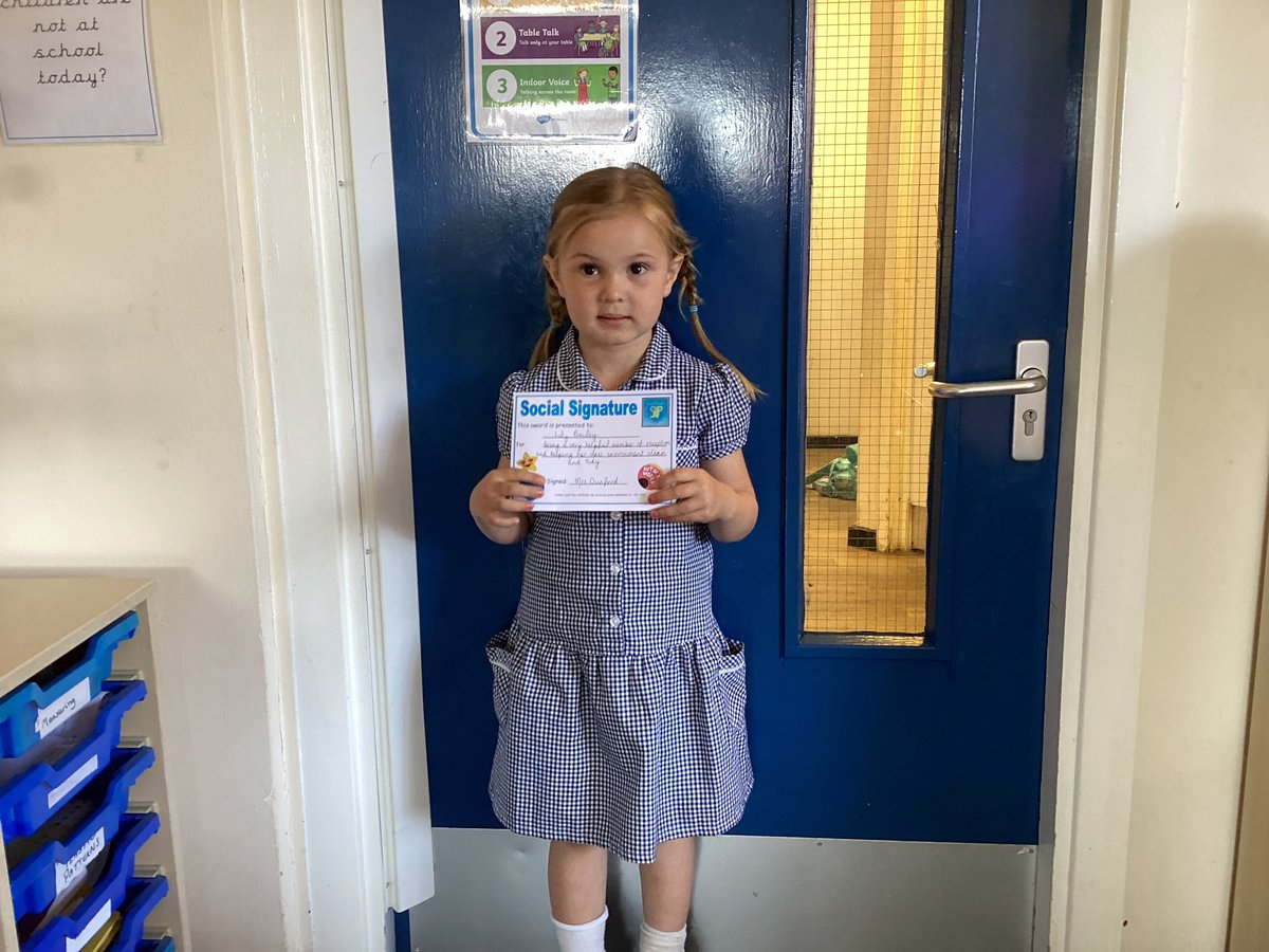 ReceptionSTP's tweet photo. Well done to Lily and Elsie, the winners of our ‘Christian values’ and ‘social signature’ certificates this week. #EYFSatSTP https://t.co/aRABcSVQtY