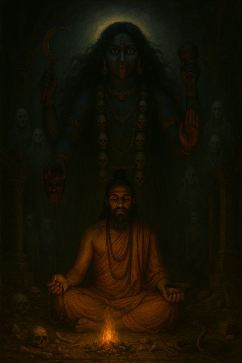 Breath of Kali Maa 

When the breath (prana) becomes Hers,  The inhale is 'Ka' (creation), the exhale is 'Li' (dissolution). The space between is, her laughter, unbound, untamed. There is no yogi, no meditation, only Kali Maa breathing as you.