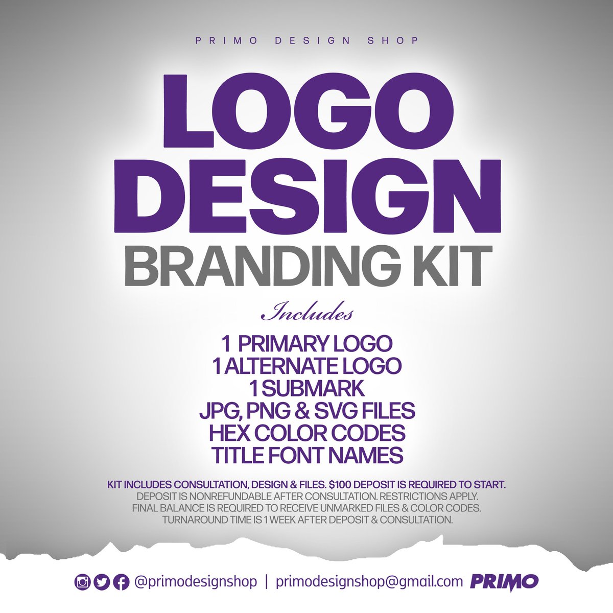 Logo Design Branding Kit
primodesignshop@gmail.com