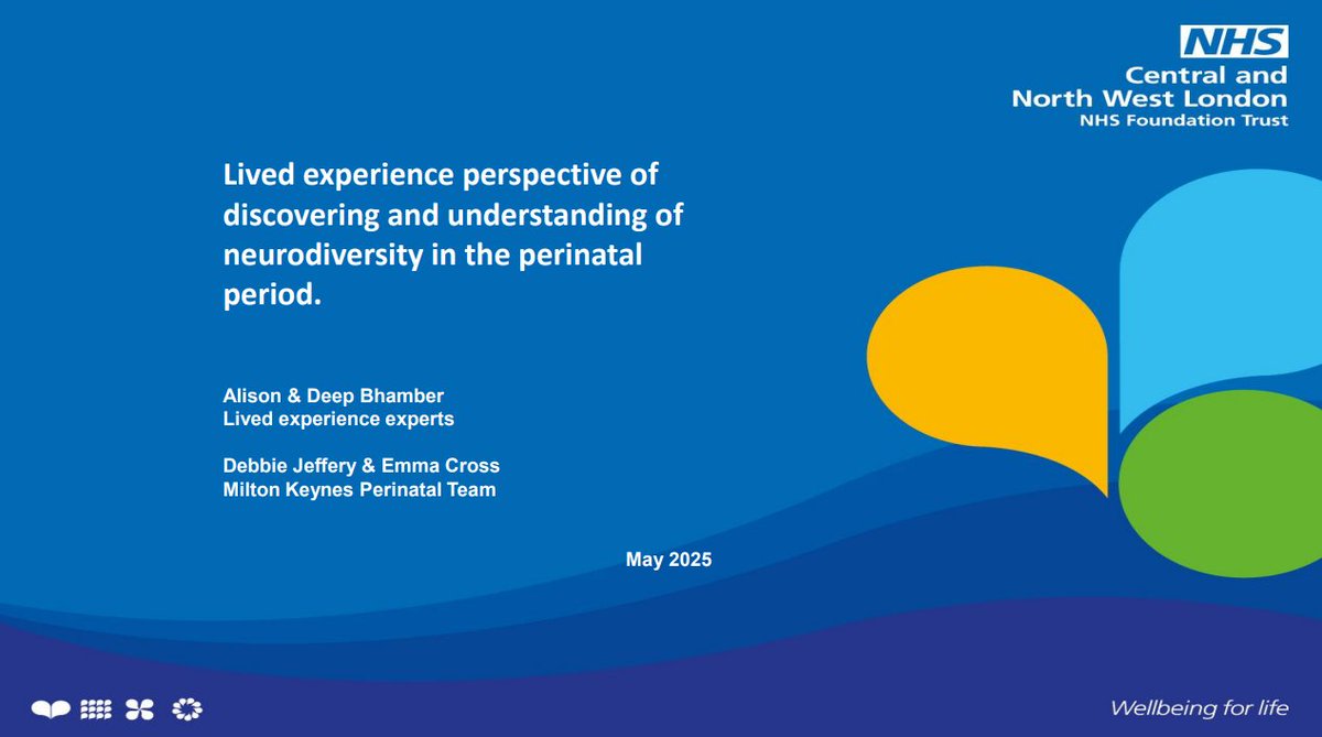RCPsych CCQI (@rcpsychccqi) on Twitter photo We're wrapping up the day with a talk about the lived experience perspective of discovering and understanding of neurodiversity in the perinatal period by Alison & Deep, Experts by Experience at <a href="/CNWLNHS/">CNWL NHS FT</a> Milton Keynes Perinatal Mental Health Service!
#PQN_Neurodivergence We're wrapping up the day with a talk about the lived experience perspective of discovering and understanding of neurodiversity in the perinatal period by Alison & Deep, Experts by Experience at <a href="/CNWLNHS/">CNWL NHS FT</a> Milton Keynes Perinatal Mental Health Service!
#PQN_Neurodivergence