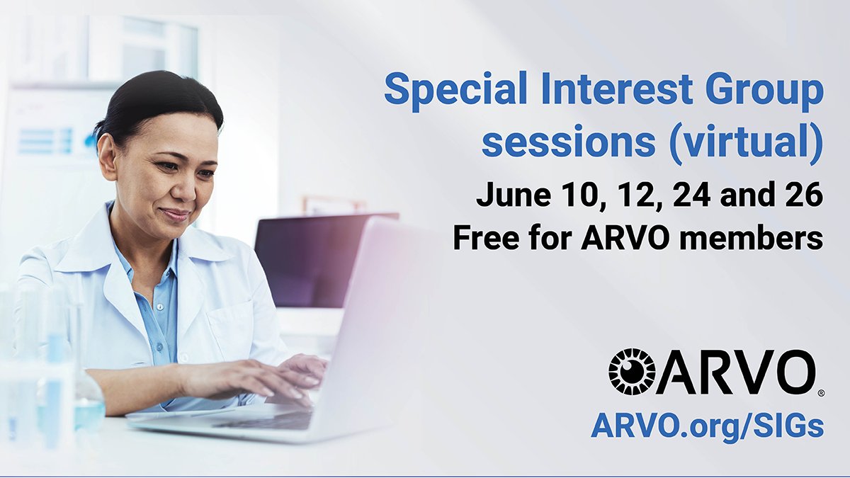 Sign up for <a href="/ARVOinfo/">ARVO</a> Special Interest Group (SIG) sessions to join peers online for discussions of your choice of 21 impactful topics (e.g., Setting up a lab as a new PI). Free for ARVO members. Next SIGs: June 10—9am, noon, 6pm and 9pm ET. Register now: bit.ly/3NcRlZC