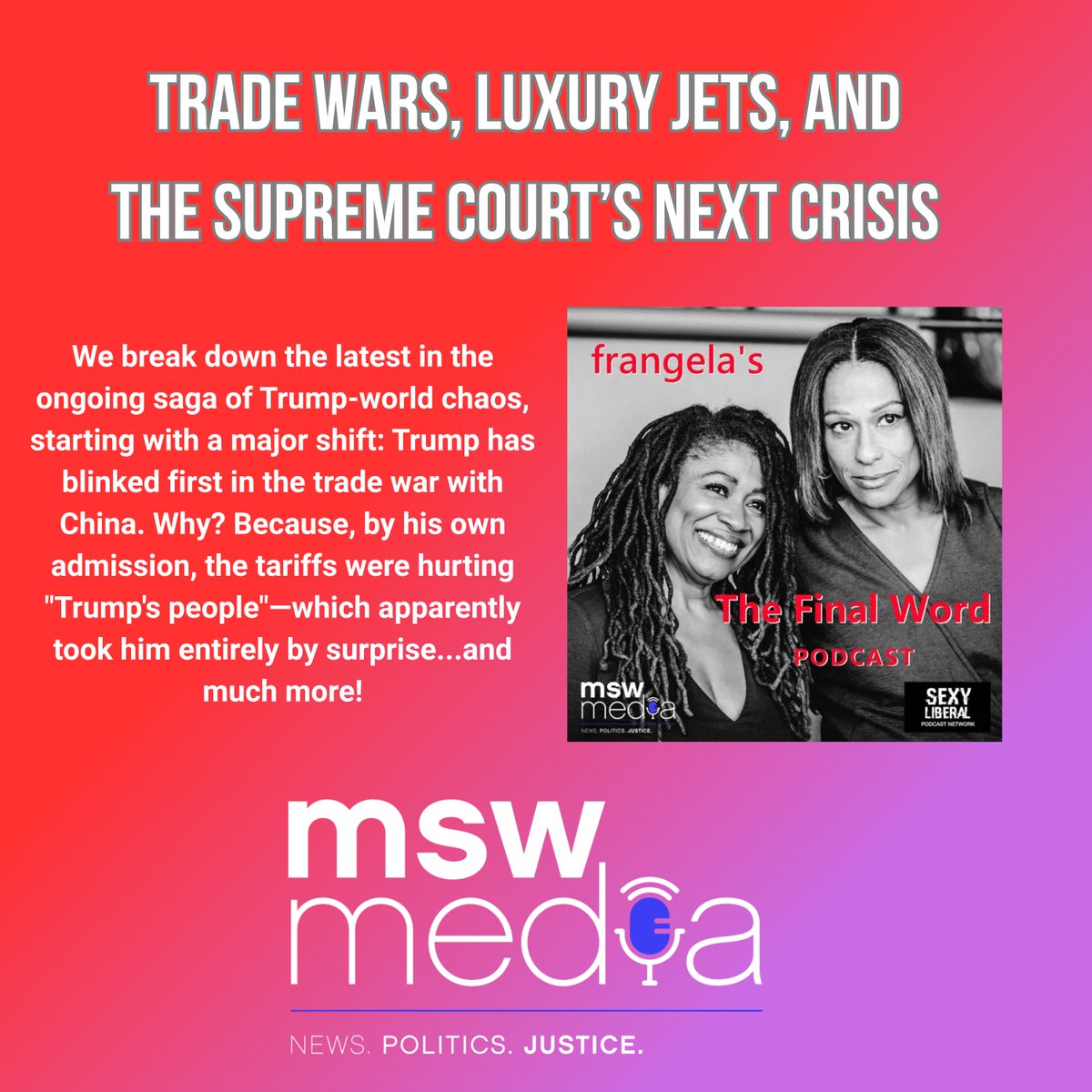 ICYMI: #TheFinalWord with <a href="/frangeladuo/">Frangela</a> #MSWMedia 💋

Listen: redcircle.com/shows/frangela…