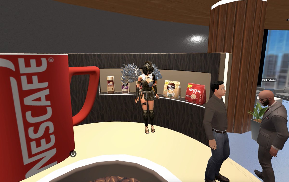 iraxlab's tweet image. Just me and @IGHDev exploring new corners of @Spatial_io  - and somehow ended up grabbing coffee in @Nestle &apos;s immersive world. ☕
Looks like the Big Eye avatars are still alive and well. 👀
#Spatial #ShotInSpatial #Web3 #XR #ImmersiveExperiences #Nestle #iraxlab #SpatianGuide