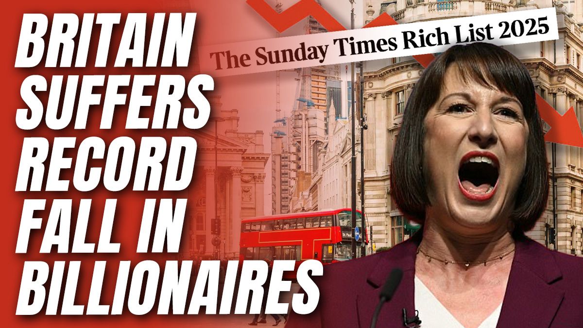 NEW FIGURES SHOW OVER 10,000 MILLIONAIRES AND BILLIONAIRES HAVE LEFT THE UK SINCE RACHEL REEVES' BUDGET.  

THAT'S THE EQUIVALENT OF 29% OF ALL TAXATION FOR THE TREASURY!

A NEW £120BN BLACKHOLE RECORD FOR LABOUR!