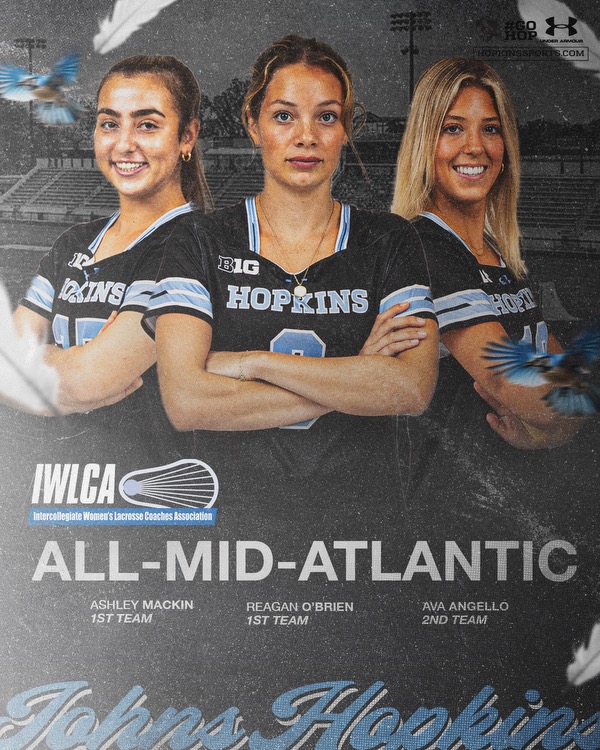 O'Brien, Mackin and Angello Named To IWLCA All-Mid-Atlantic
#BlueJayLacrosse #GoHop
hopkinssports.com/news/2025/5/16…