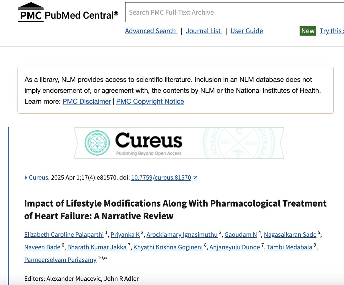🫀La #insuficiencia cardíaca requiere más que medicación: Esta revisión destaca cómo modificaciones del estilo de vida potencian los efectos del tratamiento farmacológico

Enfoque integral = mejor calidad de vida y menos hospitalizaciones.

pmc.ncbi.nlm.nih.gov/articles/PMC12…