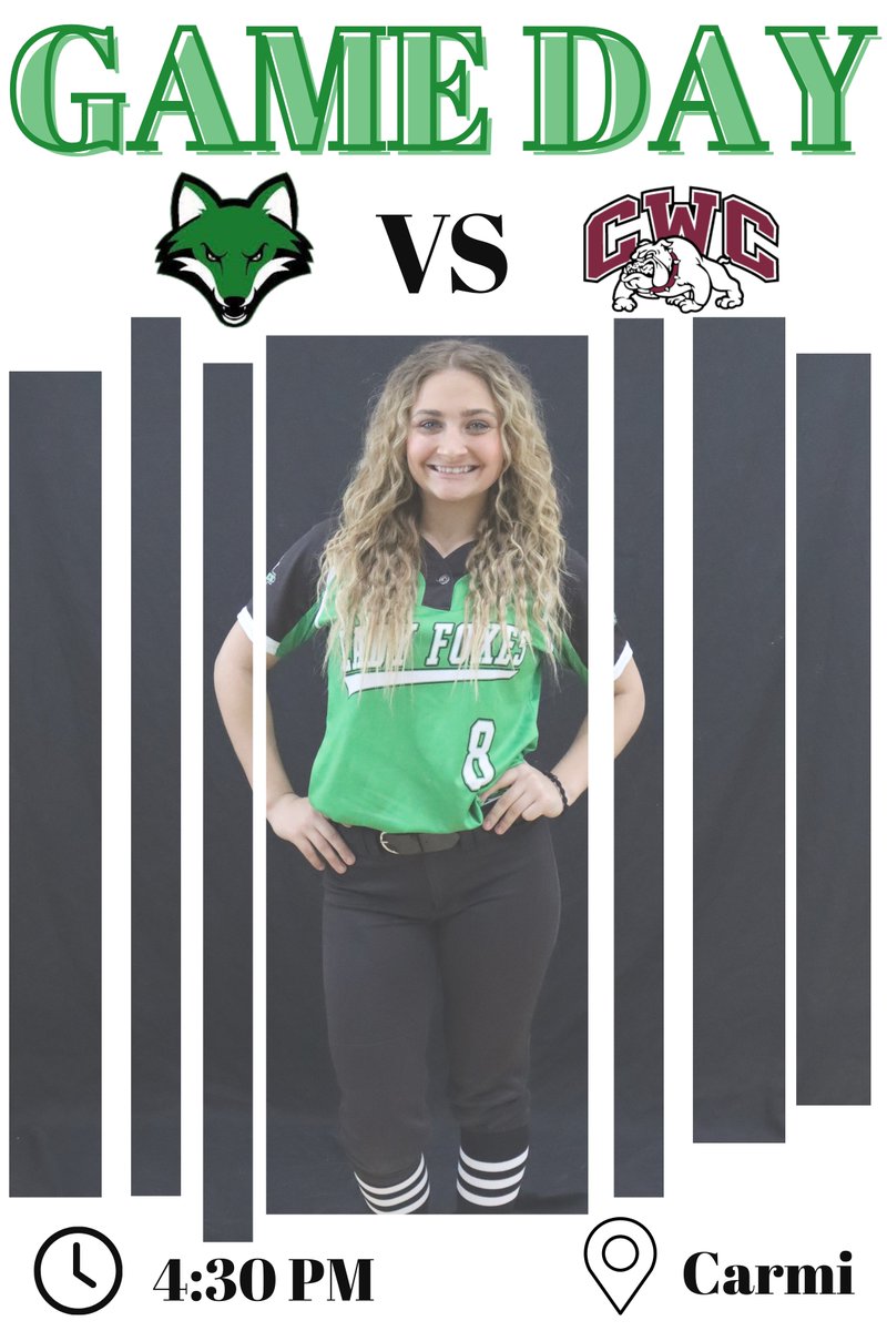 The Lady Foxes travel to Carmi today. A win would give them a share of the Black Diamond Conference title! 🥎
