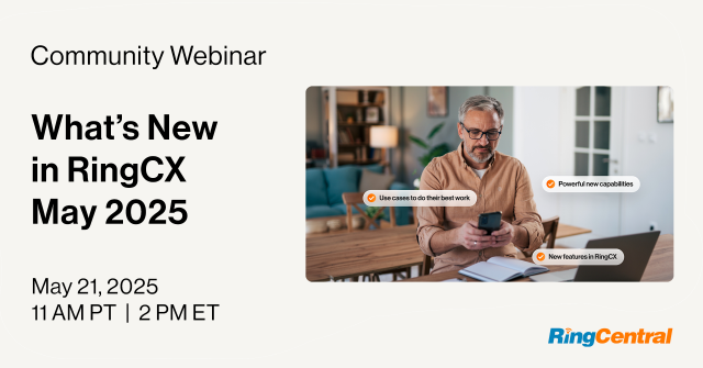 Join <a href="/RingCentral/">RingCentral</a>'s exceptional Customer Care team as they show you the latest RingCX updates! Explore the new and upcoming features and enhancements that will elevate your productivity. Register now! ringcentr.al/3Zk5wlq