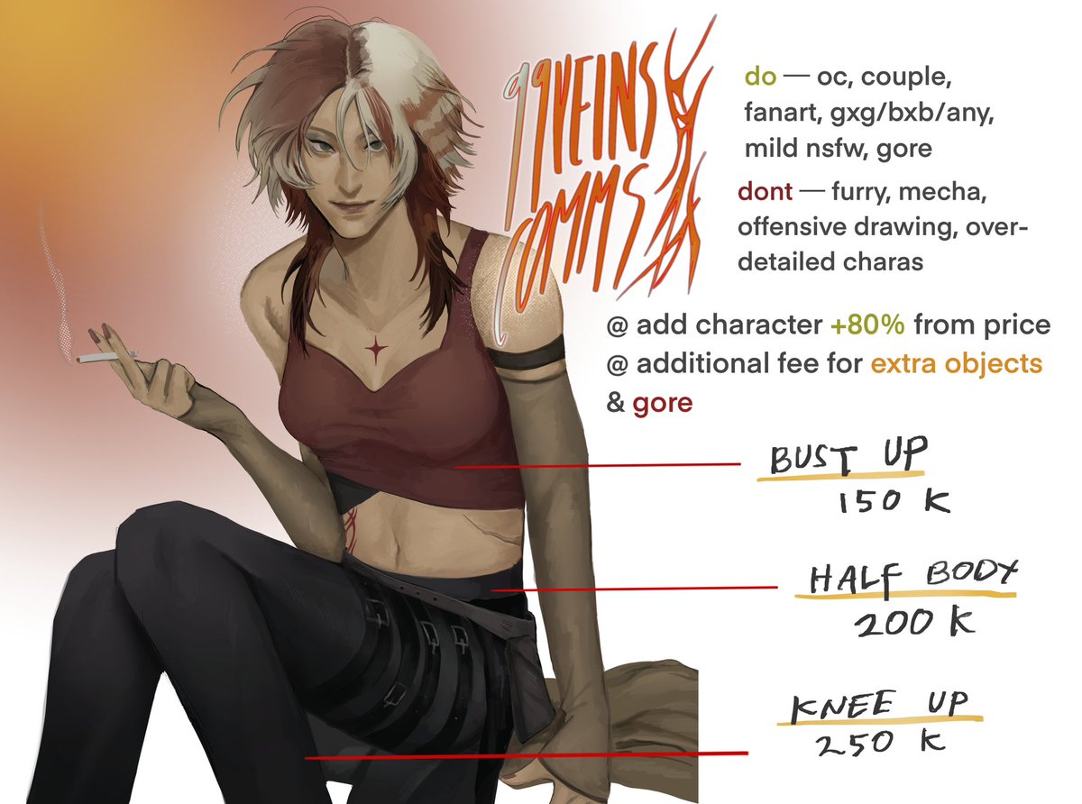 ✷ OPEN COMMISSION FOR LOCAL (ID)
finally opening my commission again! hmu if you are interested 🙂‍↕️

tos, samples &amp;&amp; more info ⬇️